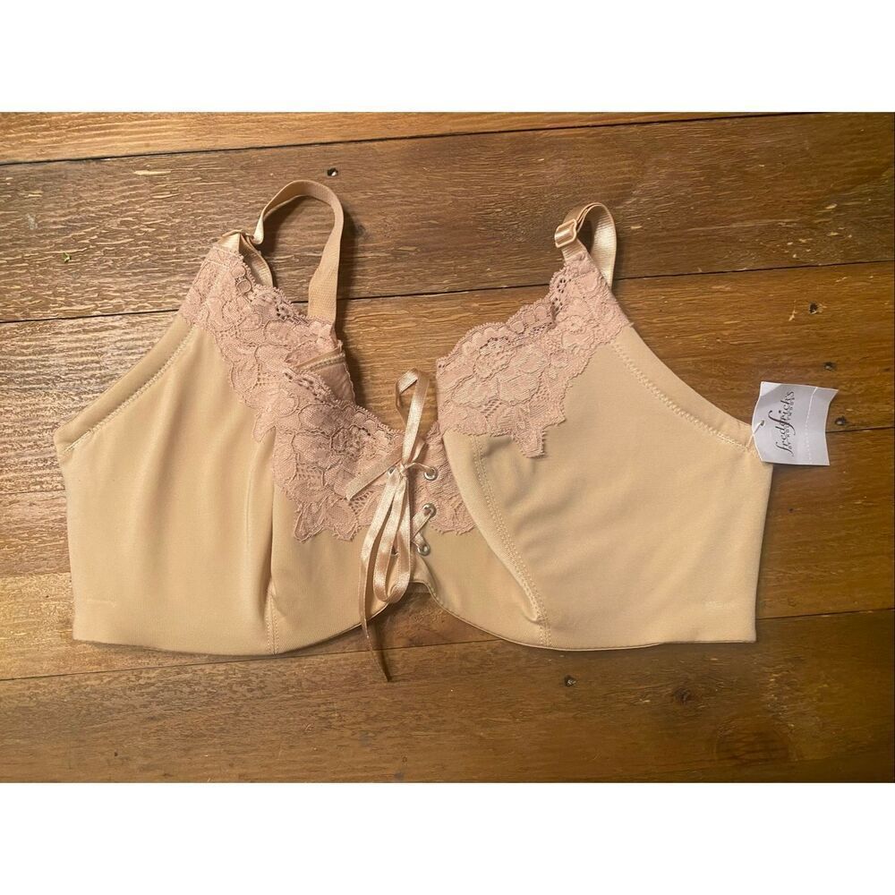 Frederick’s of Hollywood 36D NWT nude lace up lingerie bra